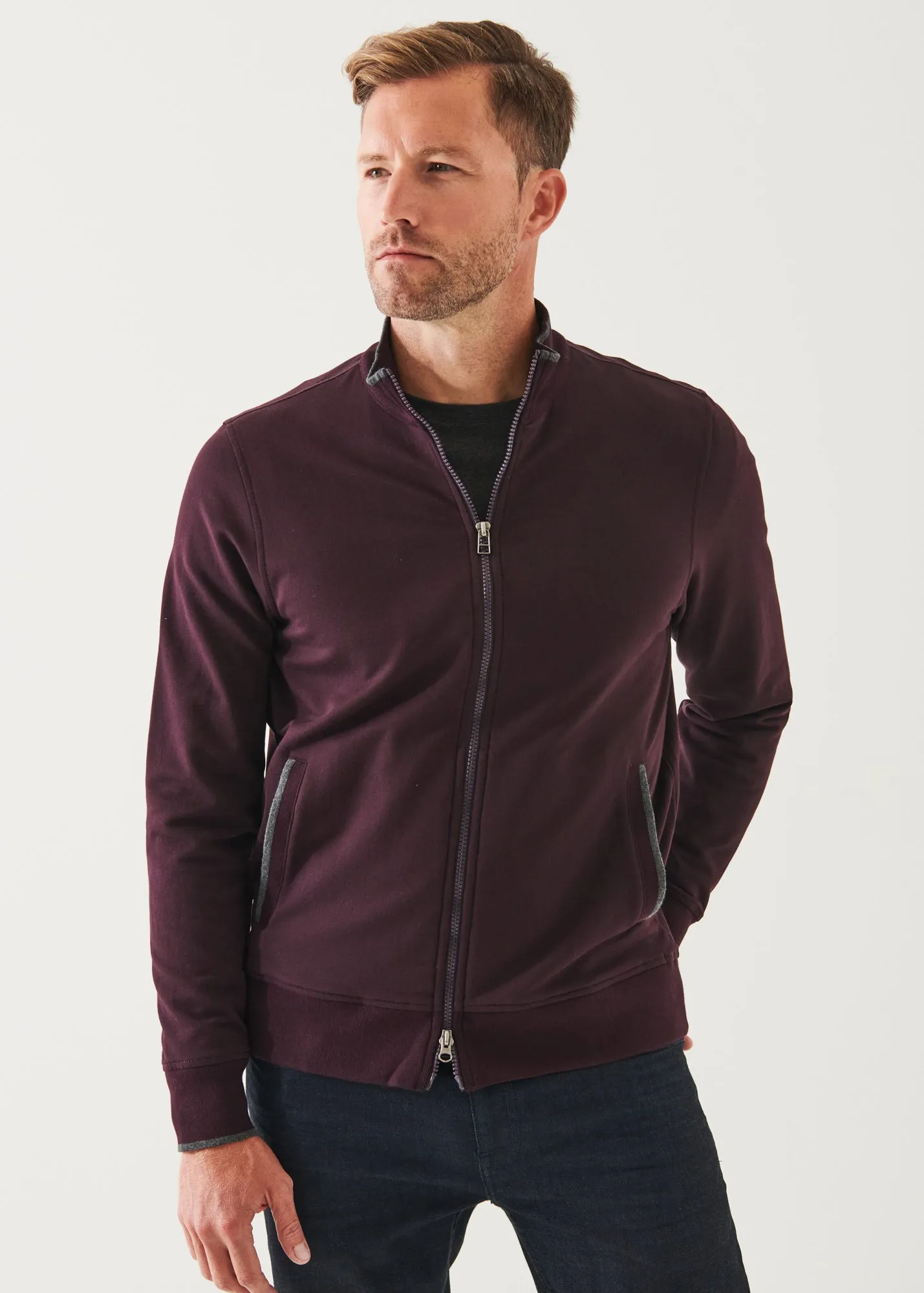 PIMA STRETCH FLEECE TRACK JACKET