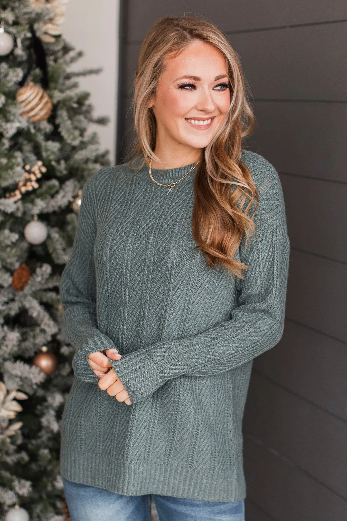 Pique Your Interest Knit Sweater- Dusty Olive