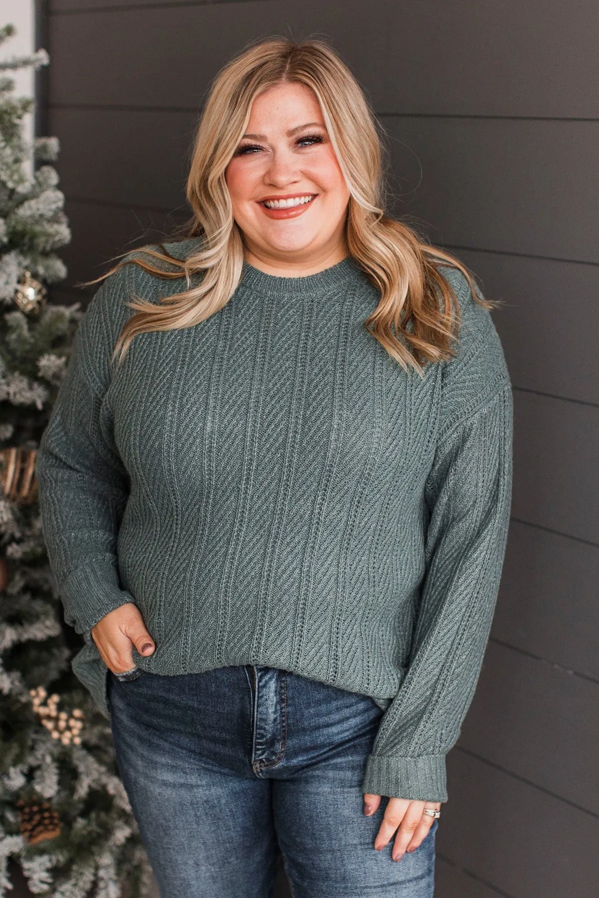 Pique Your Interest Knit Sweater- Dusty Olive