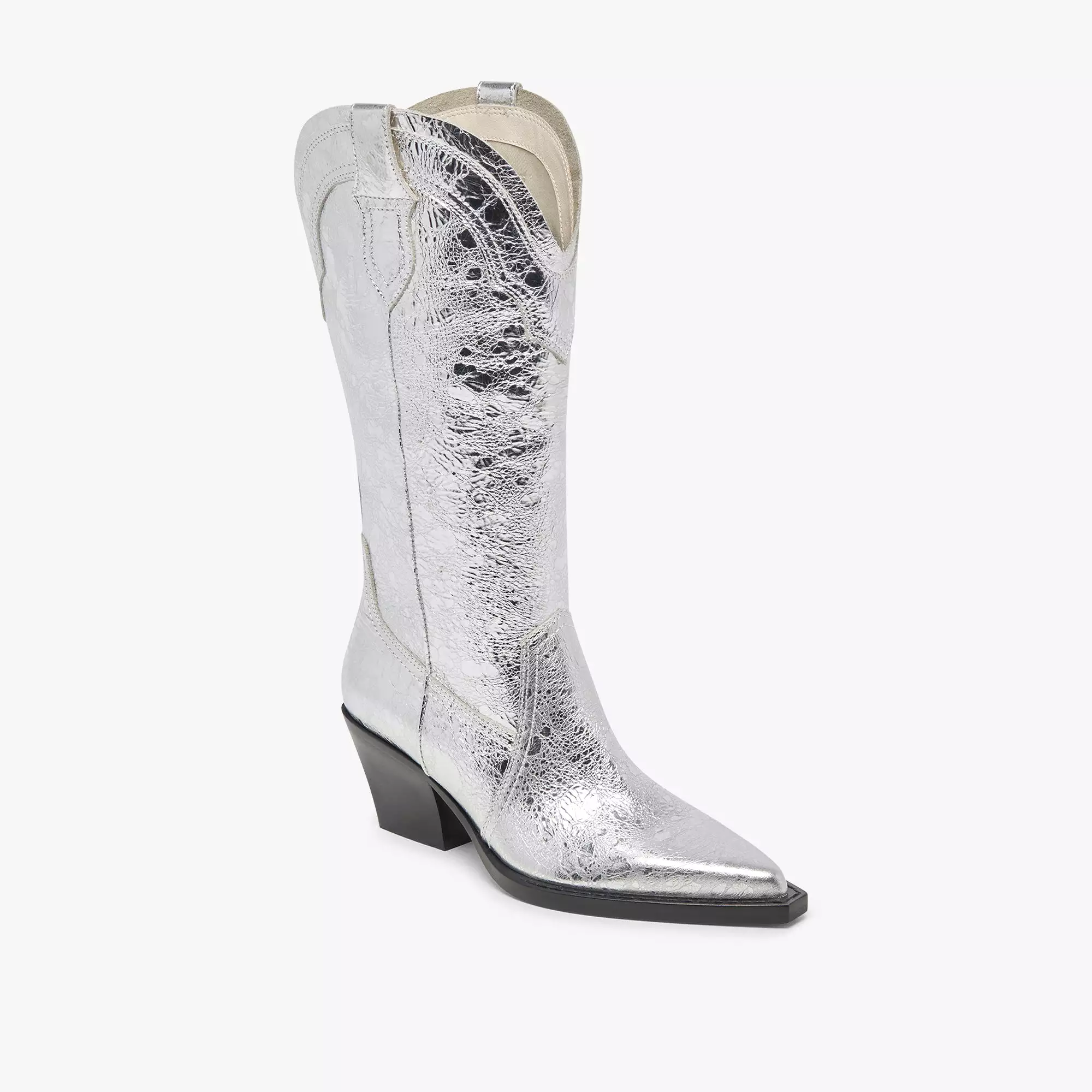 RASIMA BOOTS SILVER DISTRESSED LEATHER