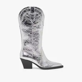 RASIMA BOOTS SILVER DISTRESSED LEATHER