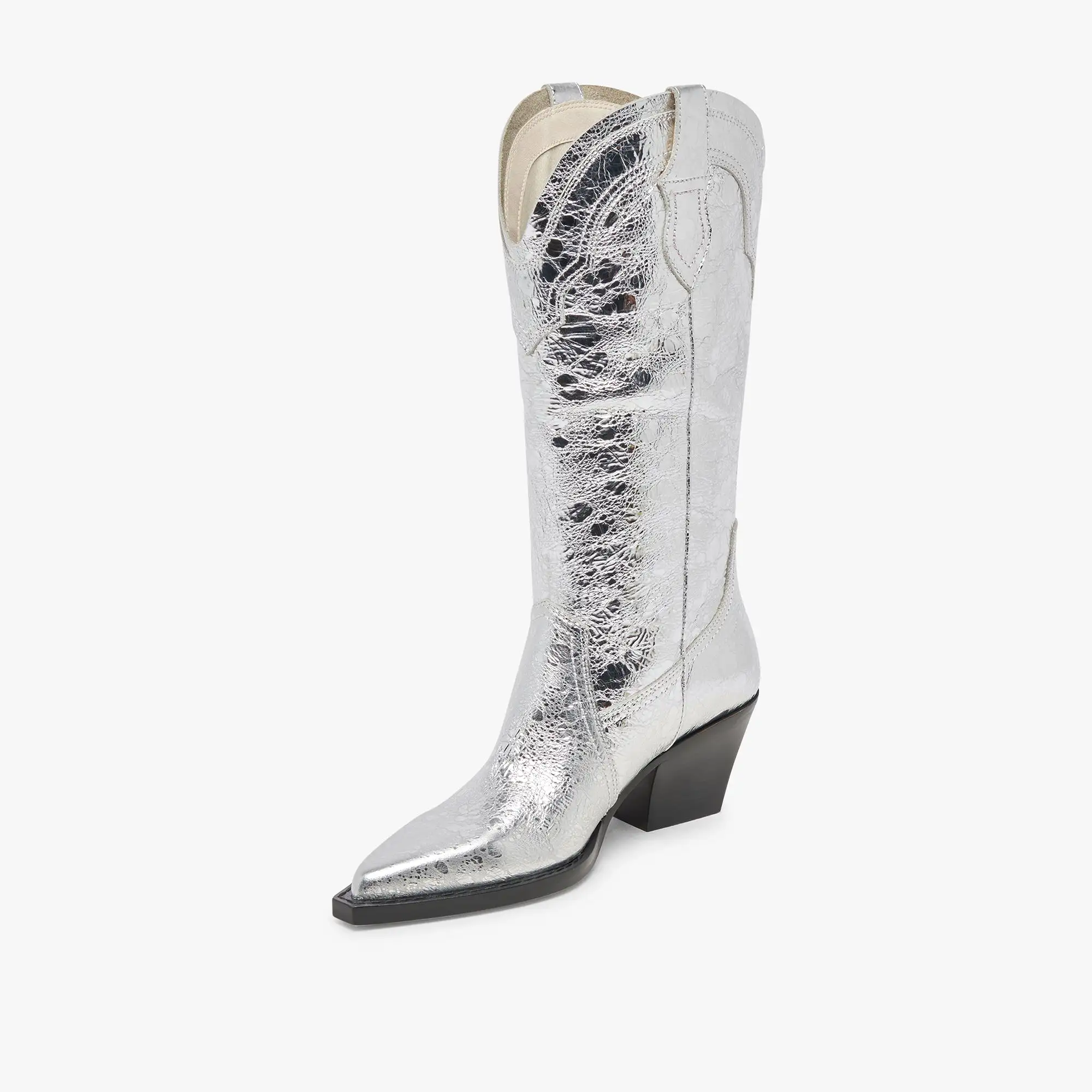 RASIMA BOOTS SILVER DISTRESSED LEATHER