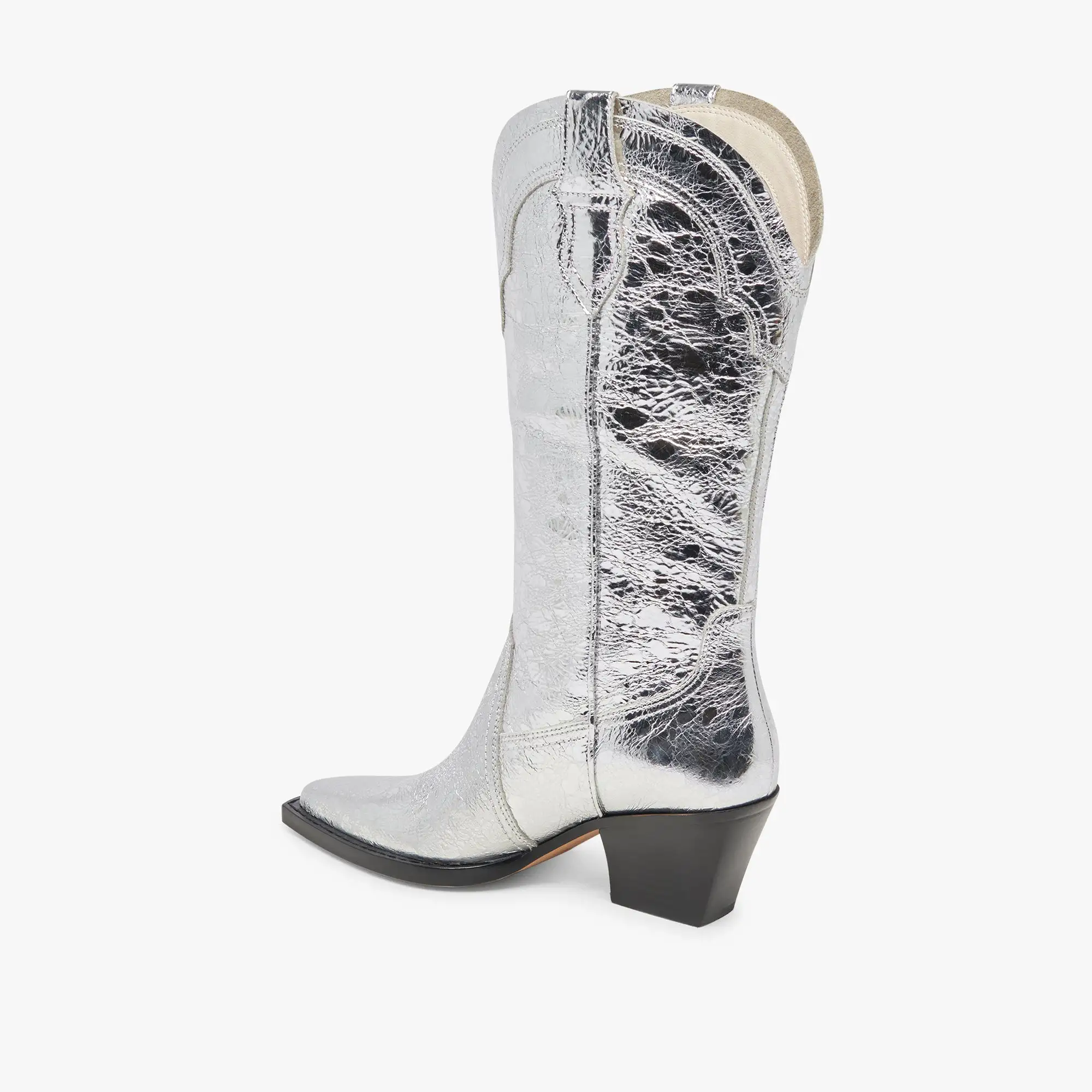 RASIMA BOOTS SILVER DISTRESSED LEATHER