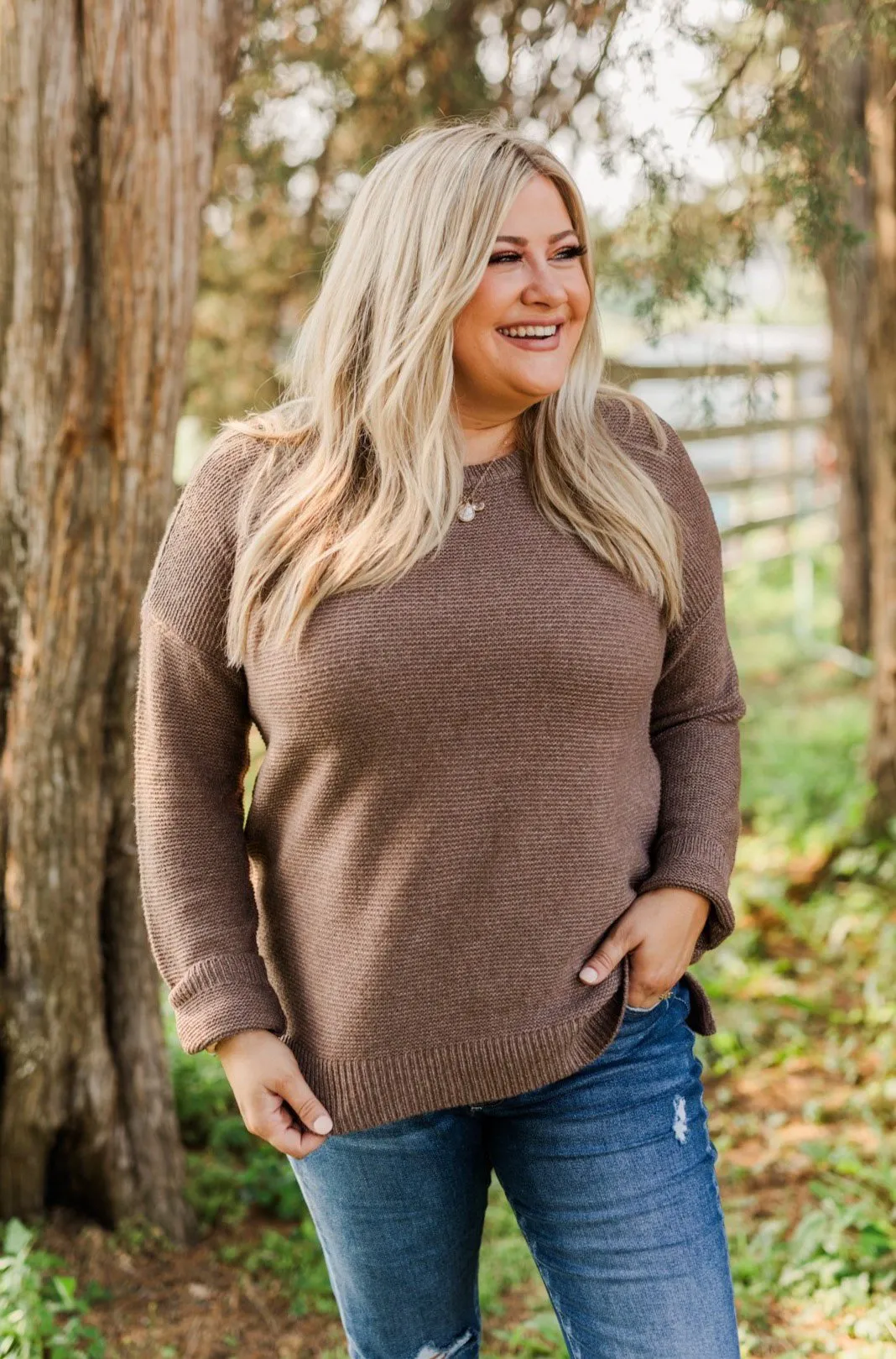 Reaching Out To You Knit Sweater- Mocha