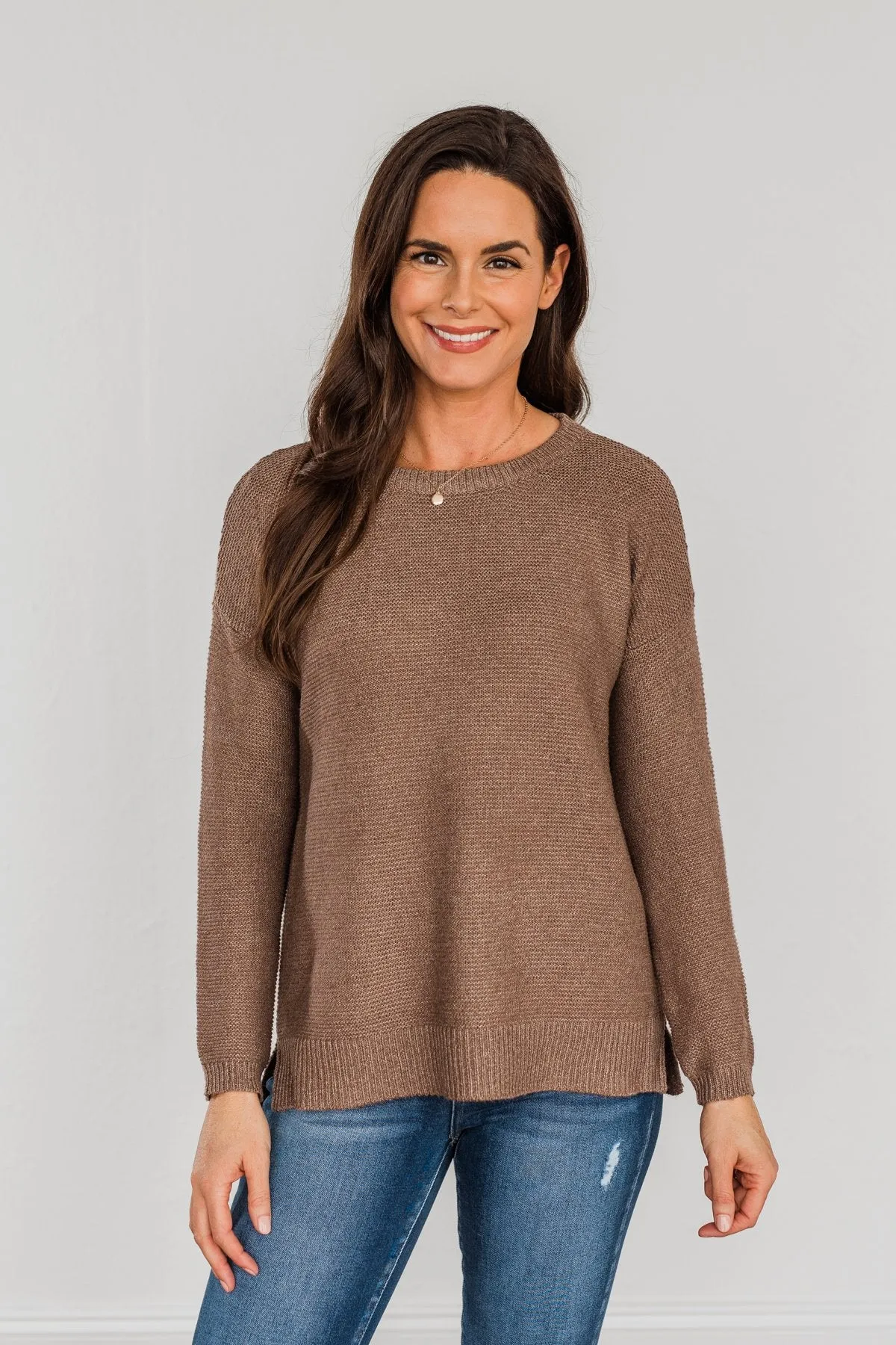 Reaching Out To You Knit Sweater- Mocha