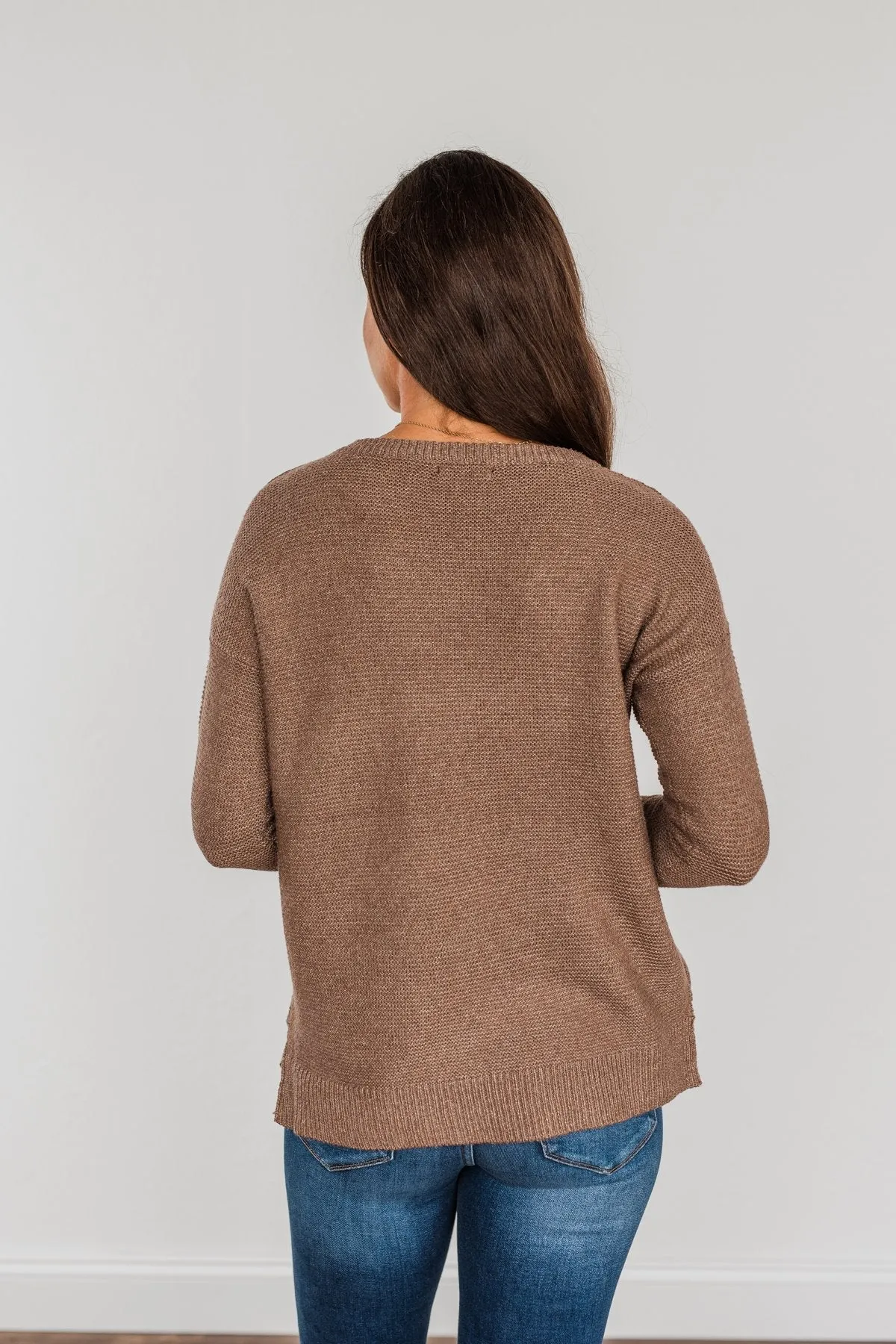 Reaching Out To You Knit Sweater- Mocha