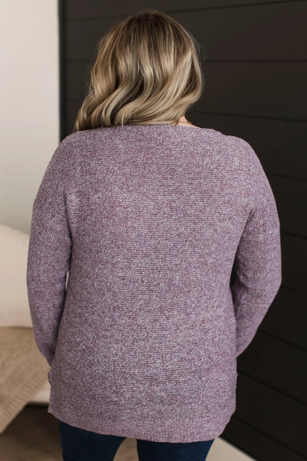 Reaching Out To You Knit Sweater- Purple