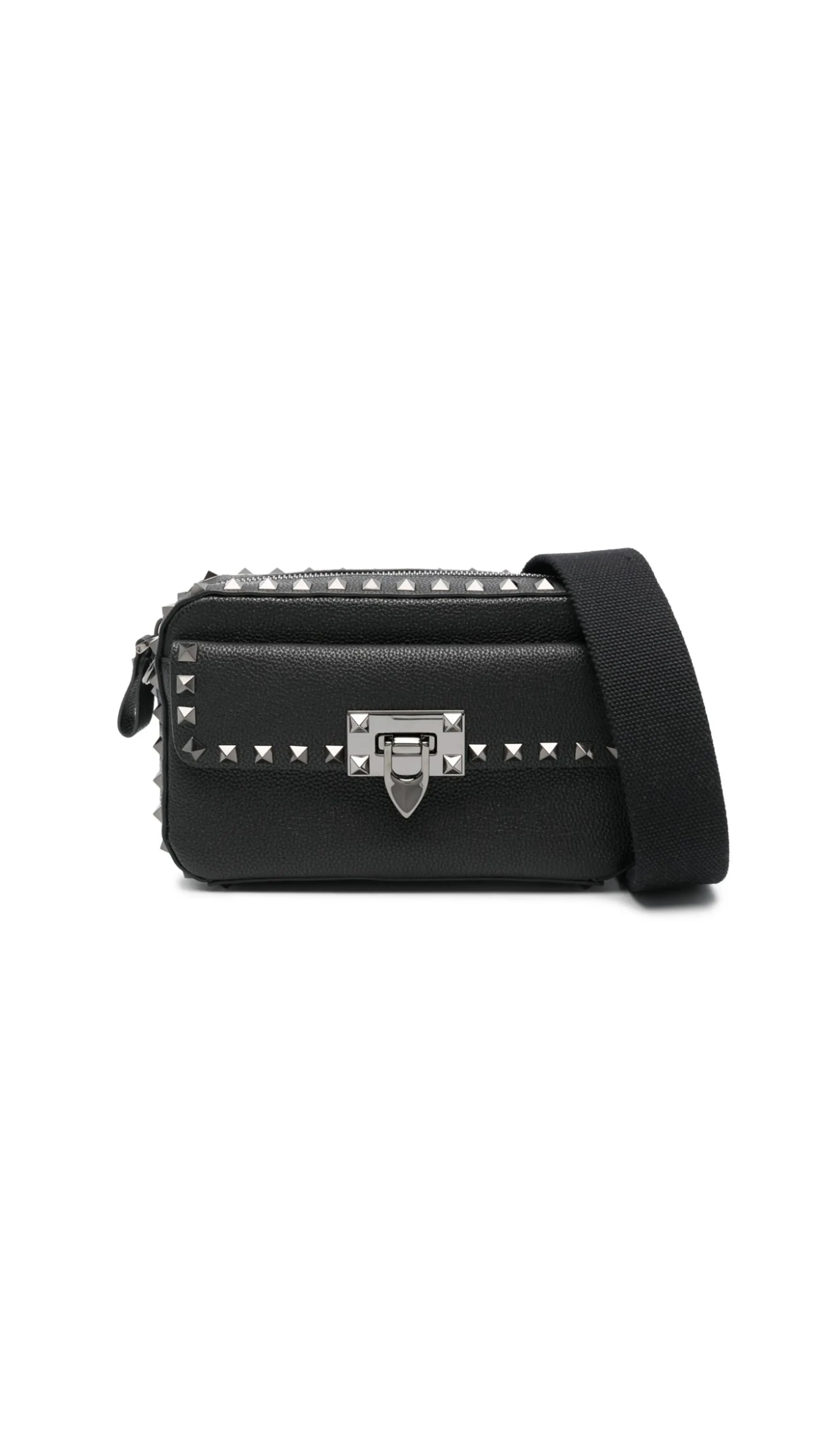 Rockstud Shoulder Bag - Black