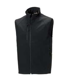 Russell Mens 3 Layer Soft Shell Gilet Jacket (Black) - UTBC1513