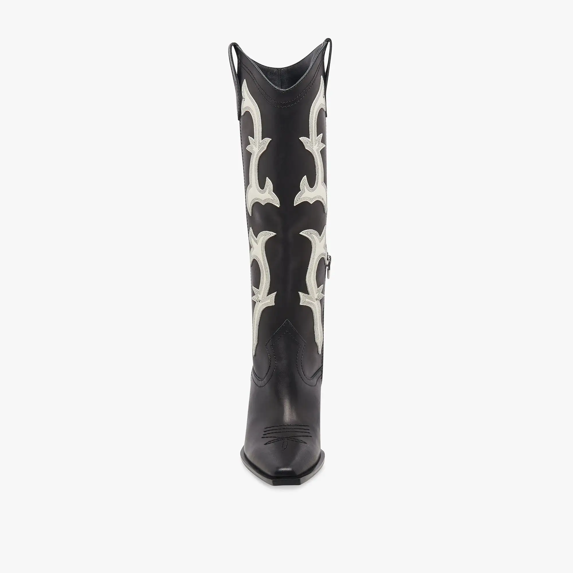 SAMARE BOOTS BLACK WHITE LEATHER - re:vita