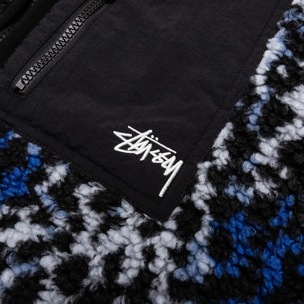 Sherpa Reversible Jacket - Blue Leopard