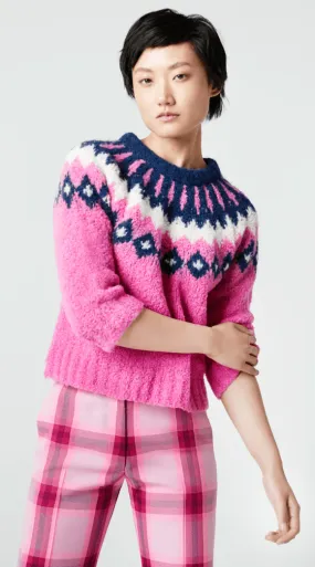 Smythe Fair Isle Sweater in Pink Multi