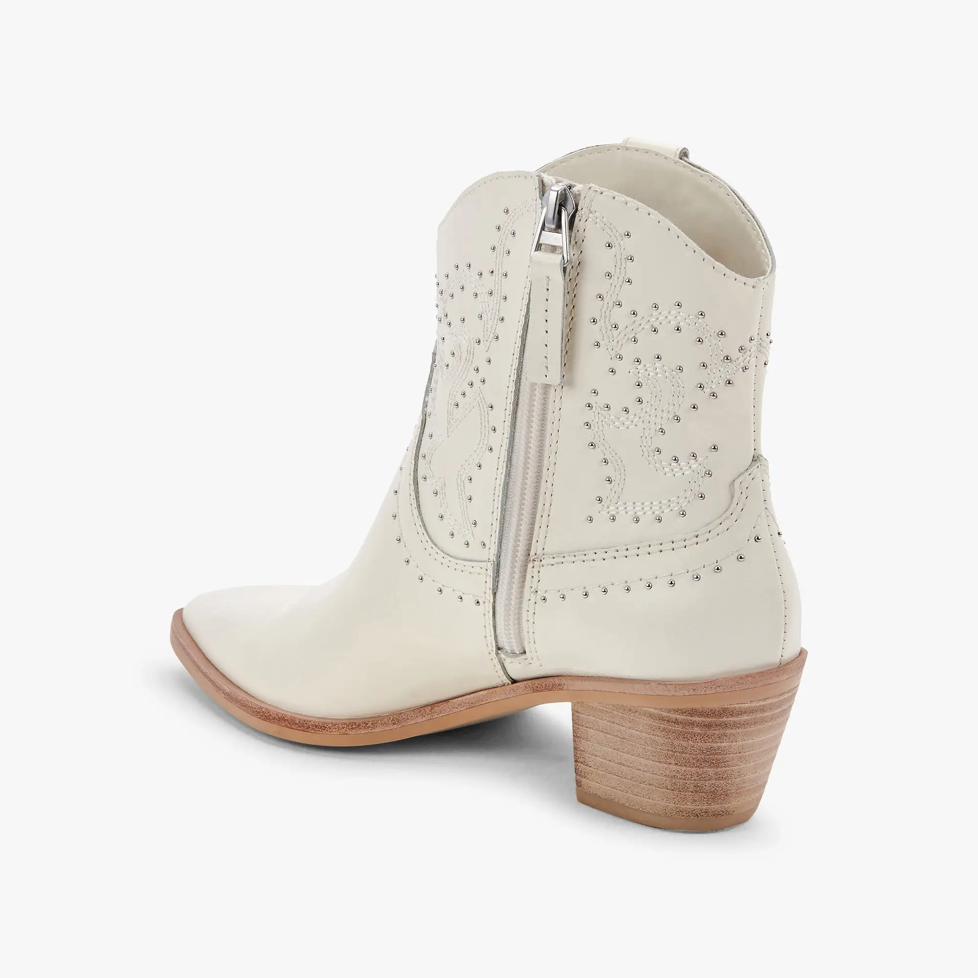 SOLOW STUD BOOTIES OFF WHITE LEATHER - re:vita