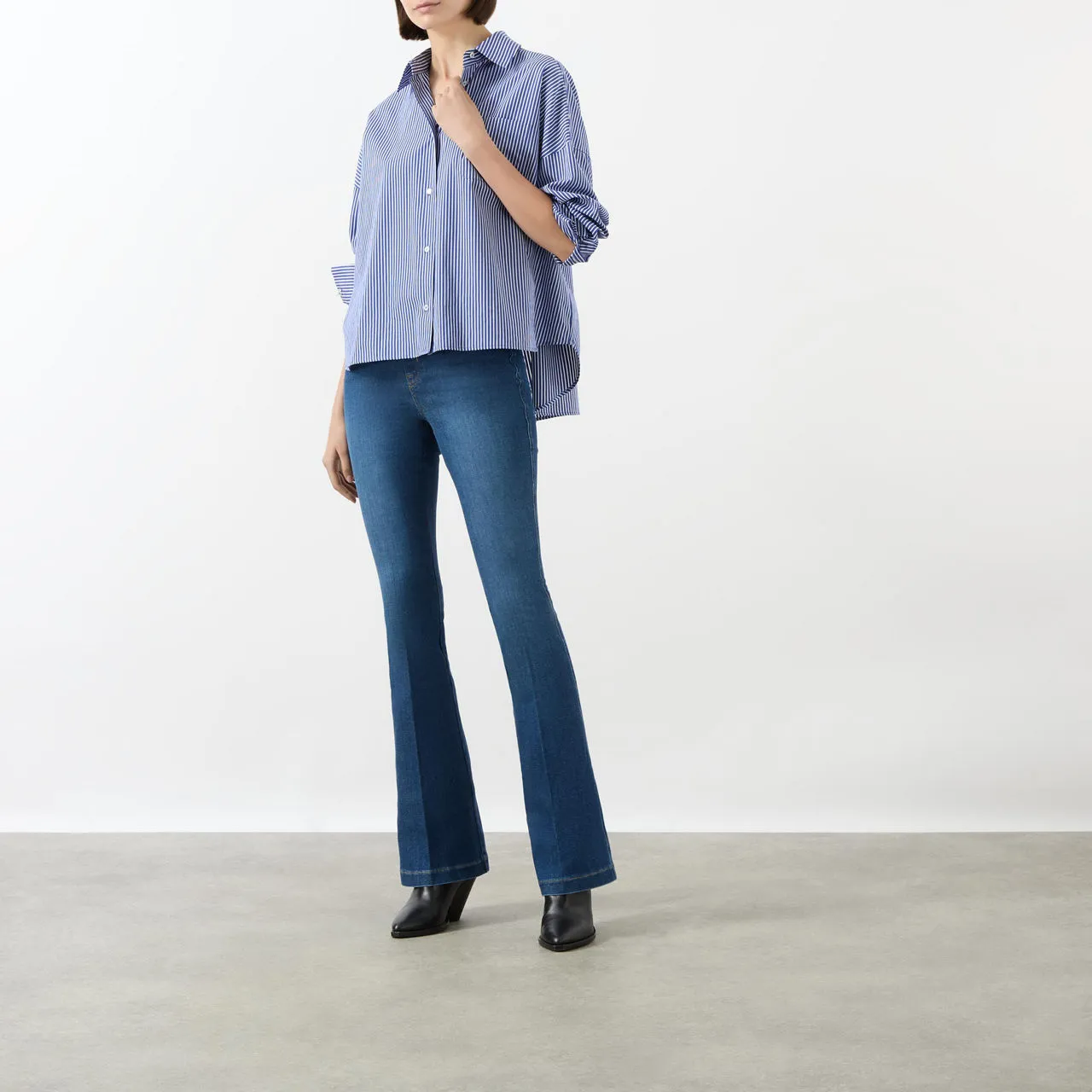 SPANX High-Rise Flared Jeans - Blue