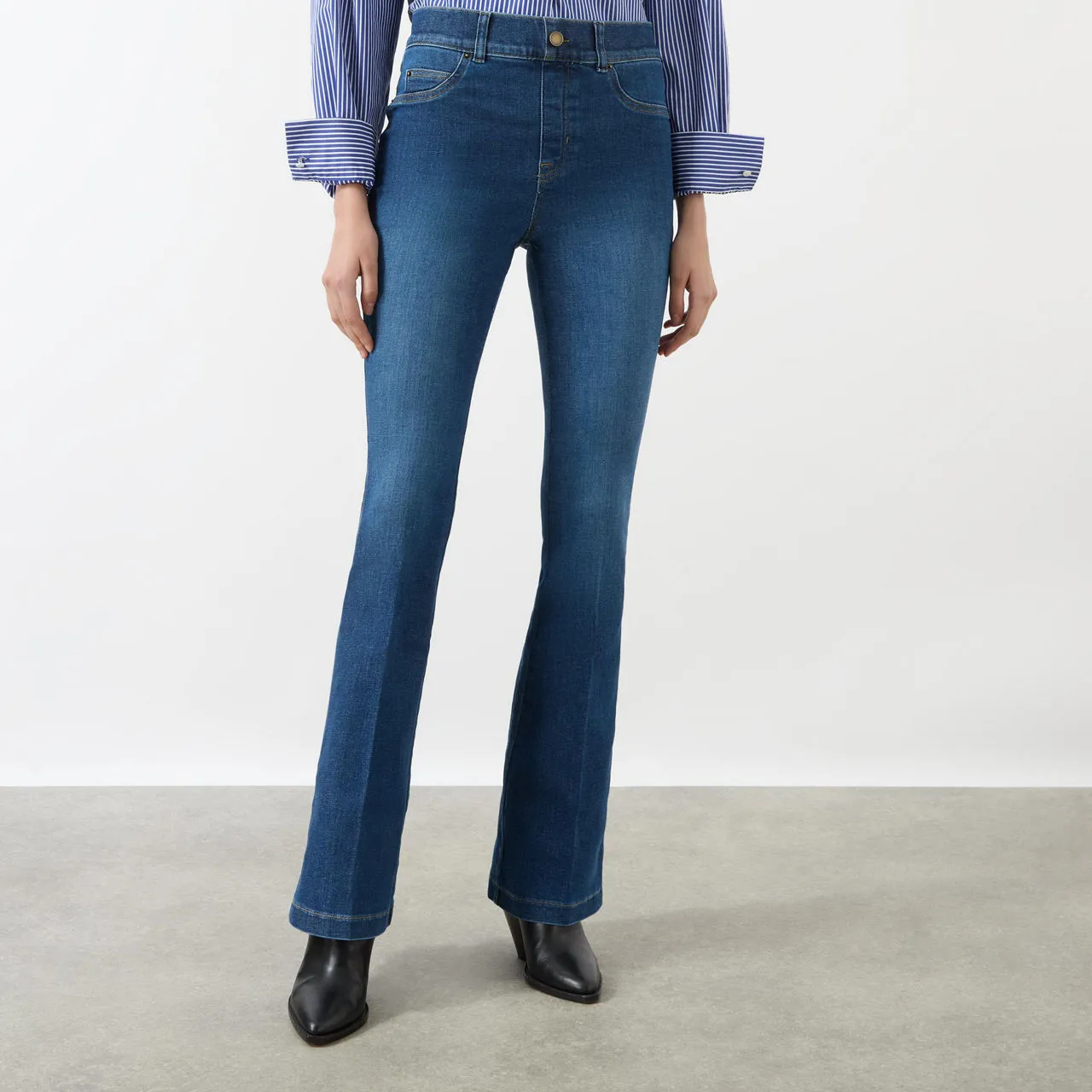 SPANX High-Rise Flared Jeans - Blue