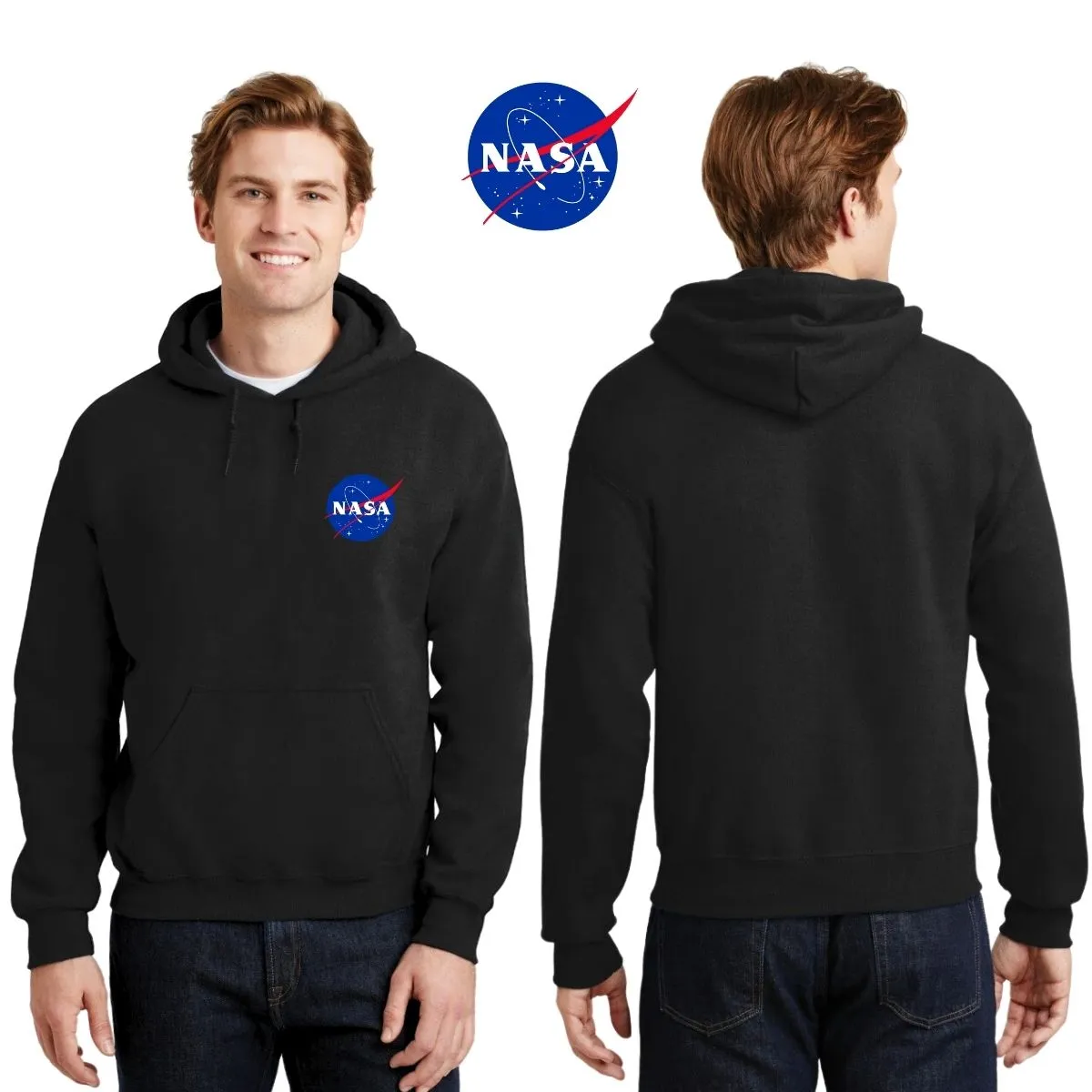 Sudadera Hombre Hoodie Nasa Logo Espacial Escudo