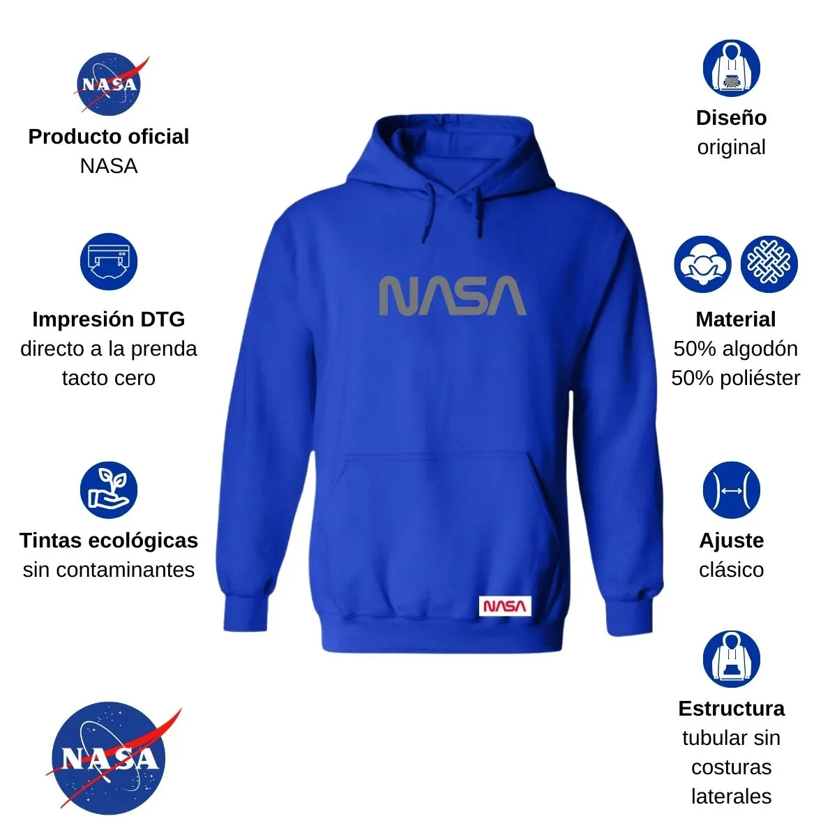 Sudadera para Hombre Hoodie Nasa Worm Mono