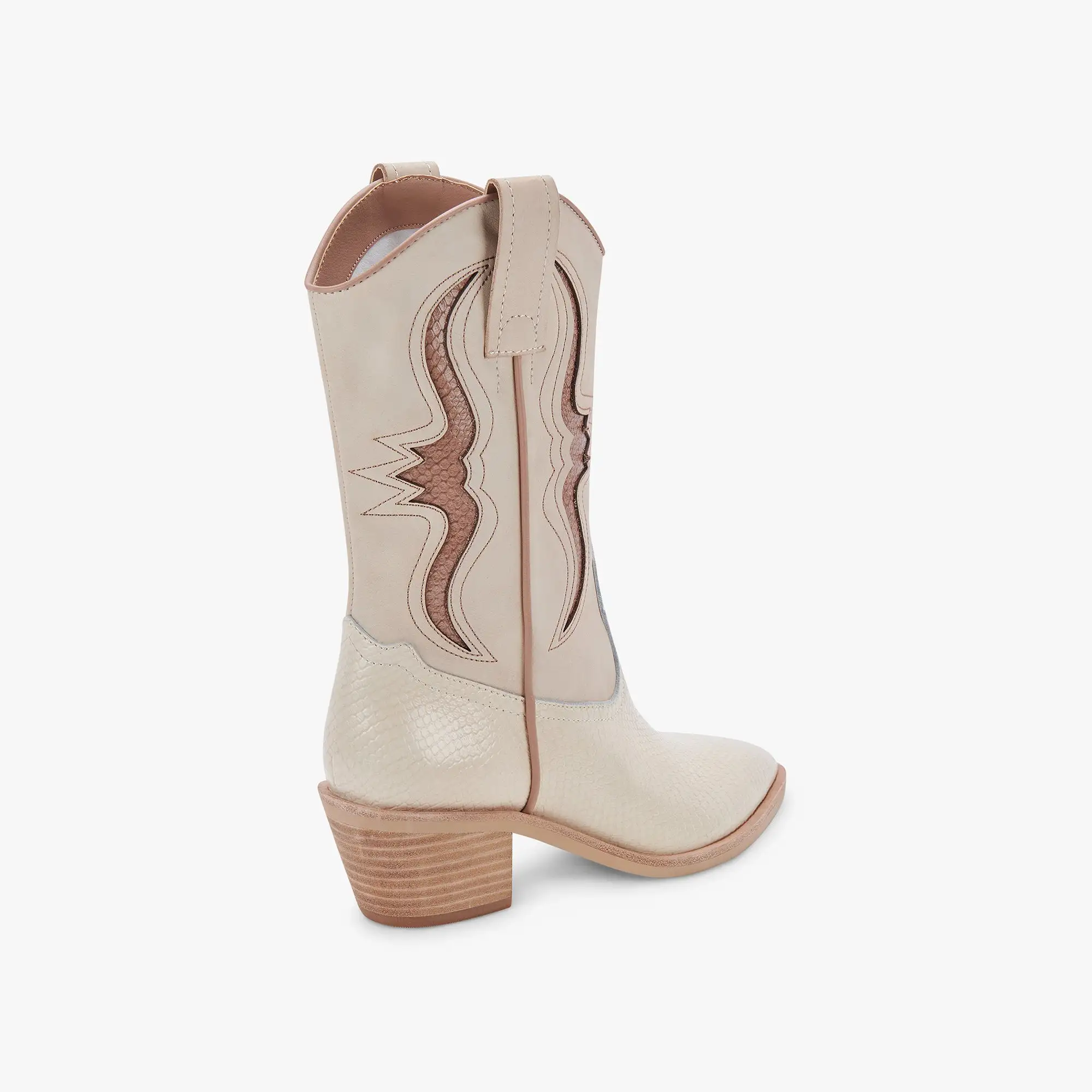 SUZZY BOOTS SAND EMBOSSED LEATHER