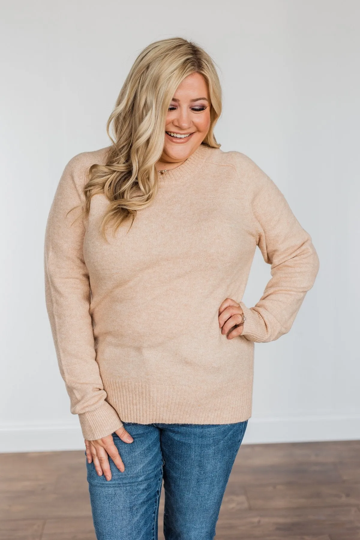 Sway My Heart Knit Sweater- Light Beige