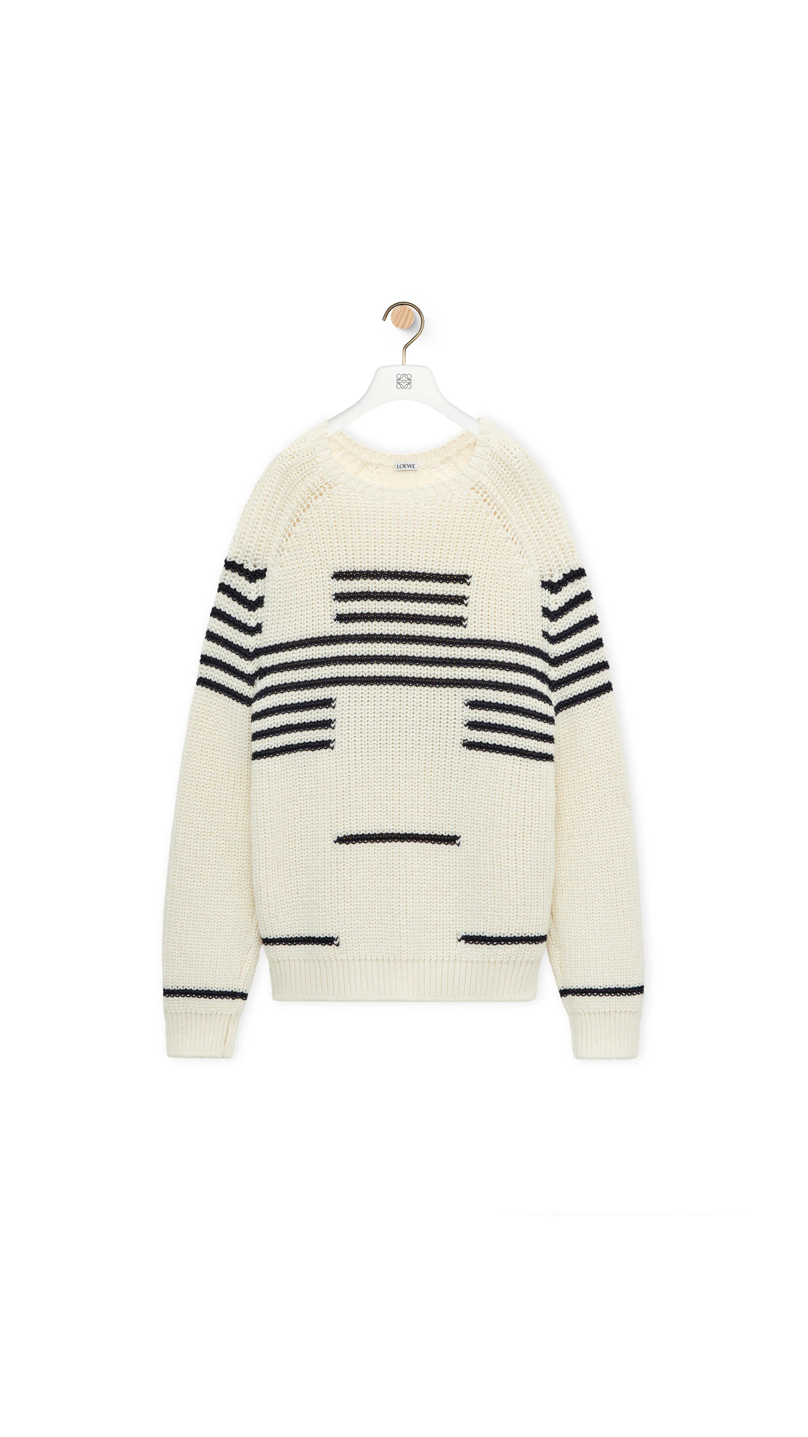 Sweater In Wool Blend - Off White/Blue