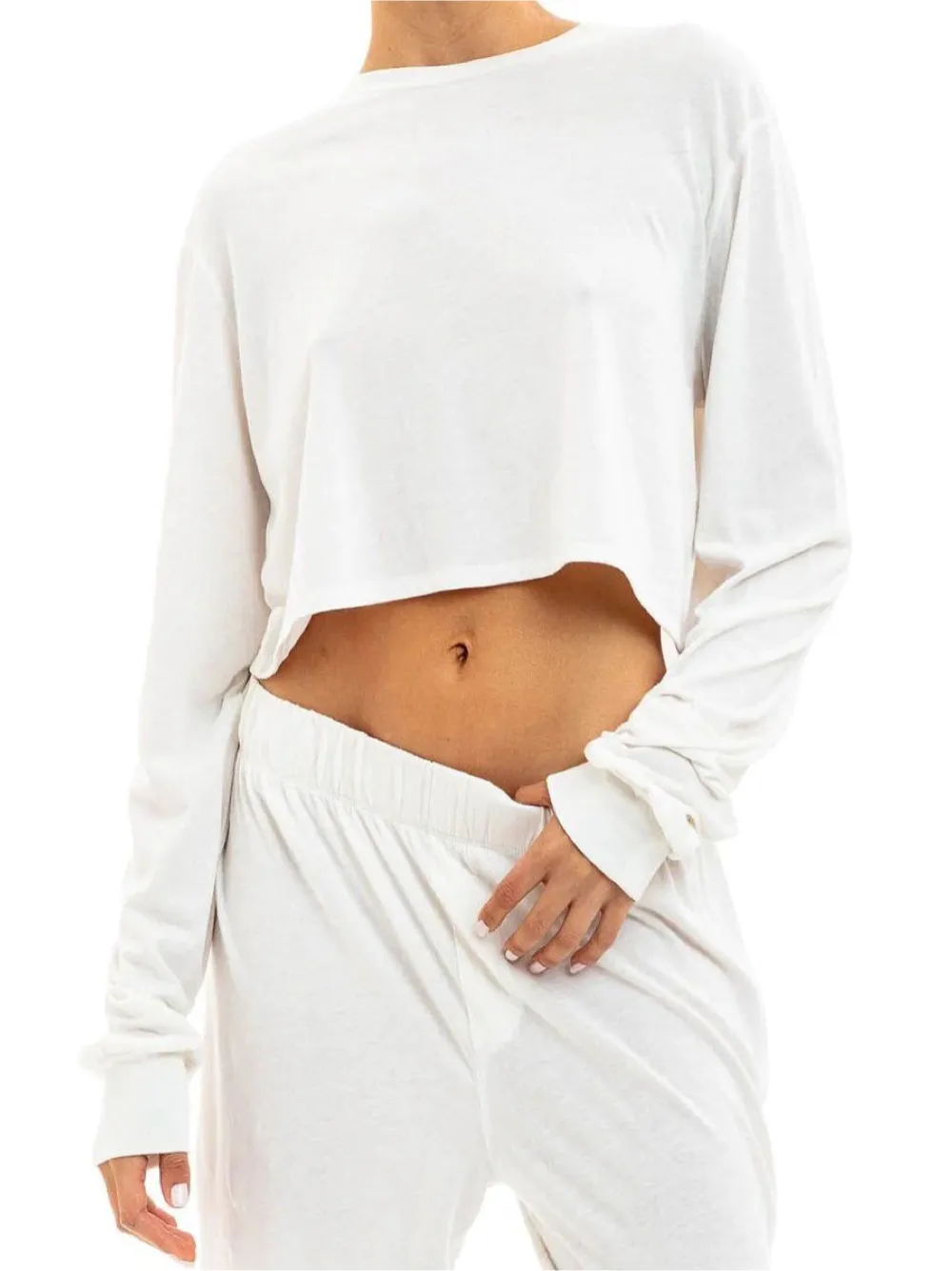 terne Long-Sleeve Cropped T-Shirt (More Colors)