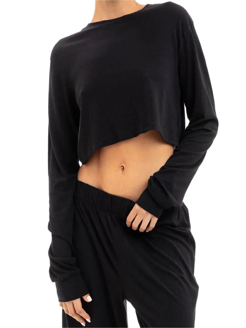 terne Long-Sleeve Cropped T-Shirt (More Colors)