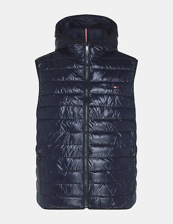 Tommy Hilfiger Men Navy Mercedes Benz Logo Reversible Gilet Jacket