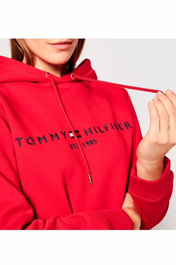 Tommy Hilfiger Women Est. Logo Hoodie Red