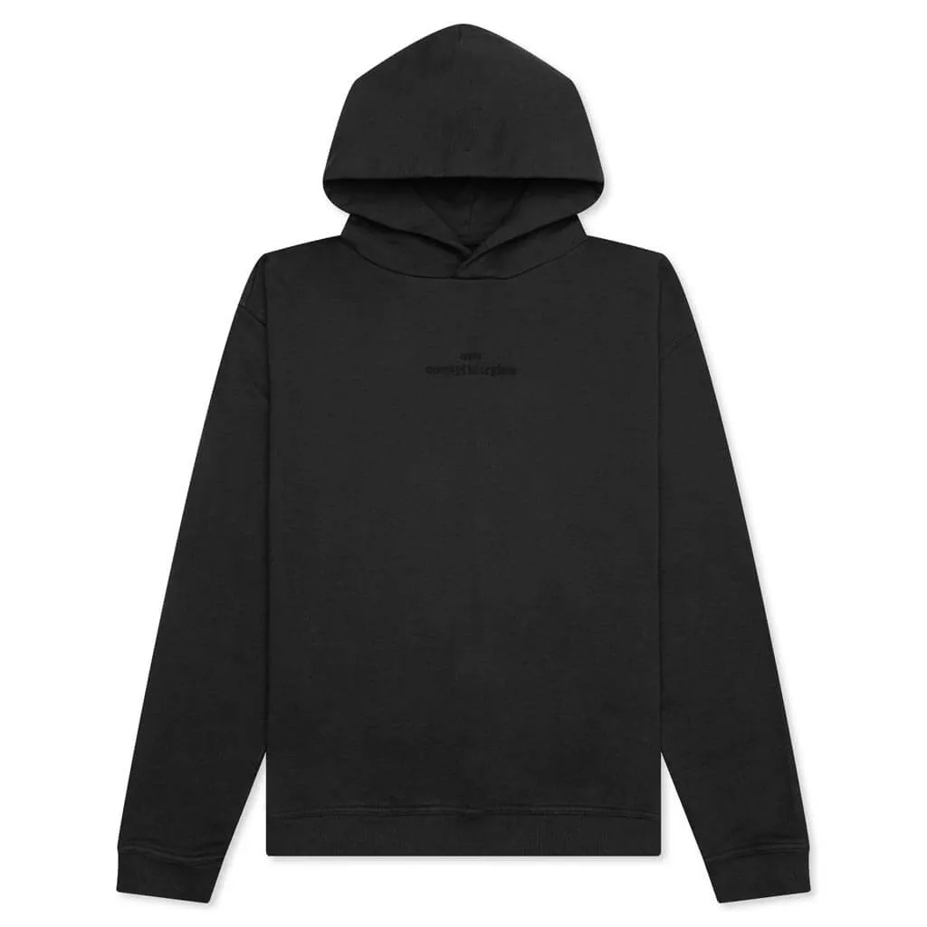 Tonal Upside Down Logo Hoodie - Washed Black/Tonal Embroidery