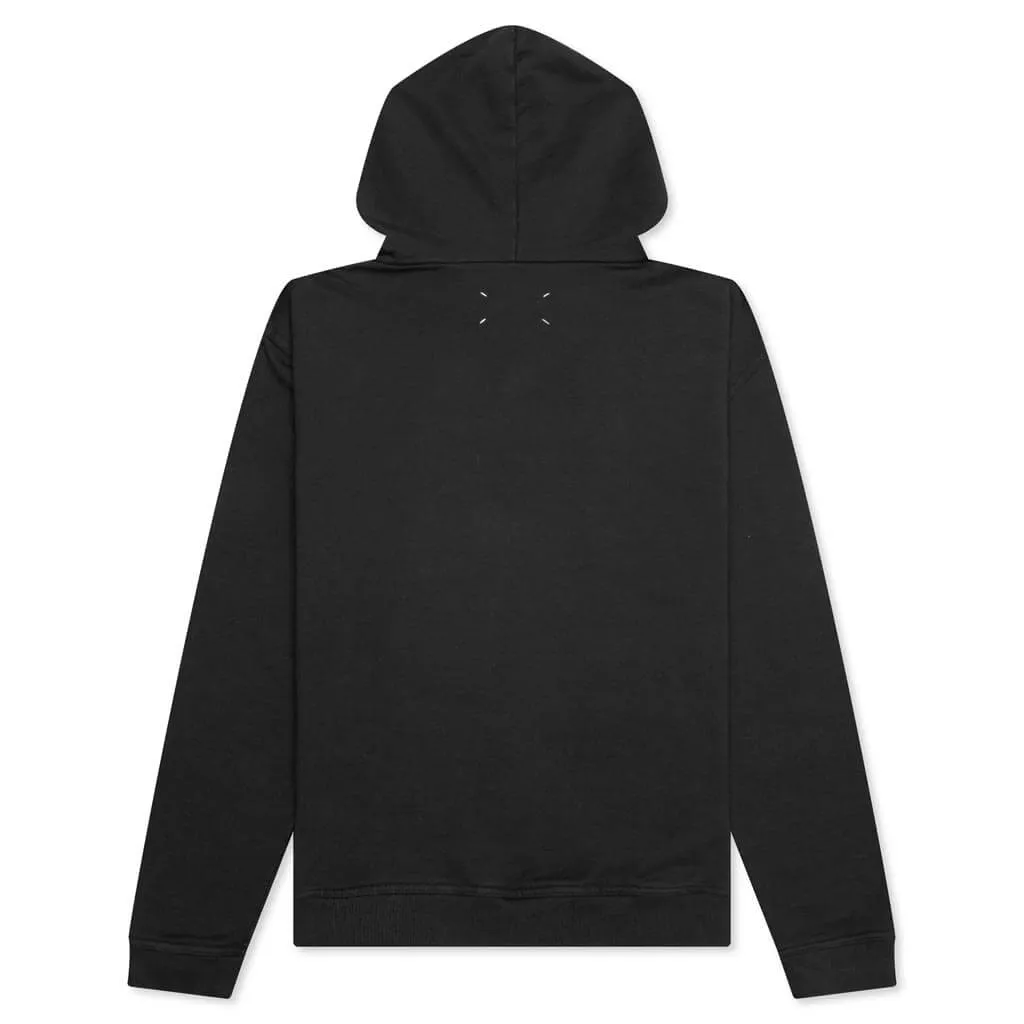 Tonal Upside Down Logo Hoodie - Washed Black/Tonal Embroidery