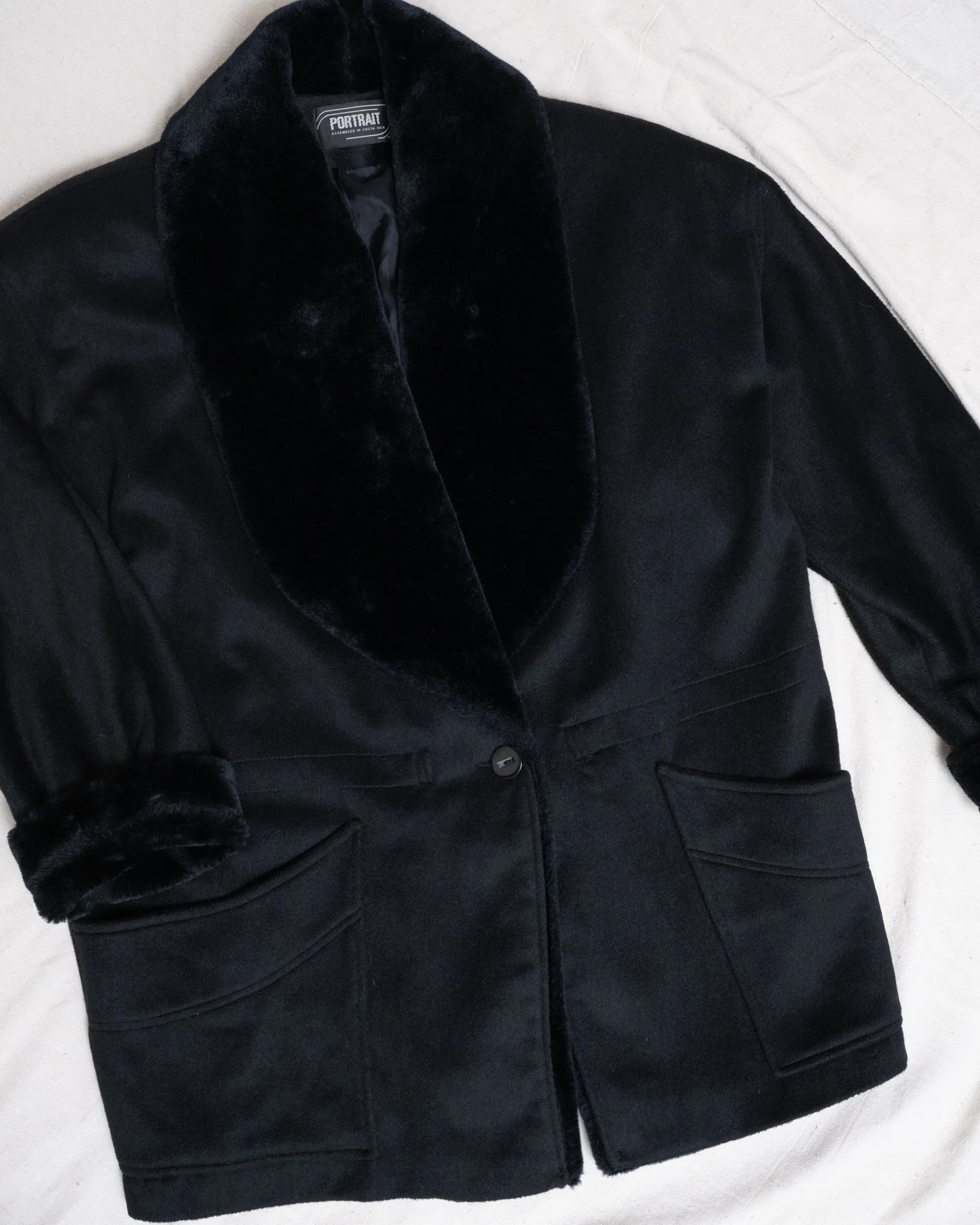 Vintage Black Wool Jacket (M)