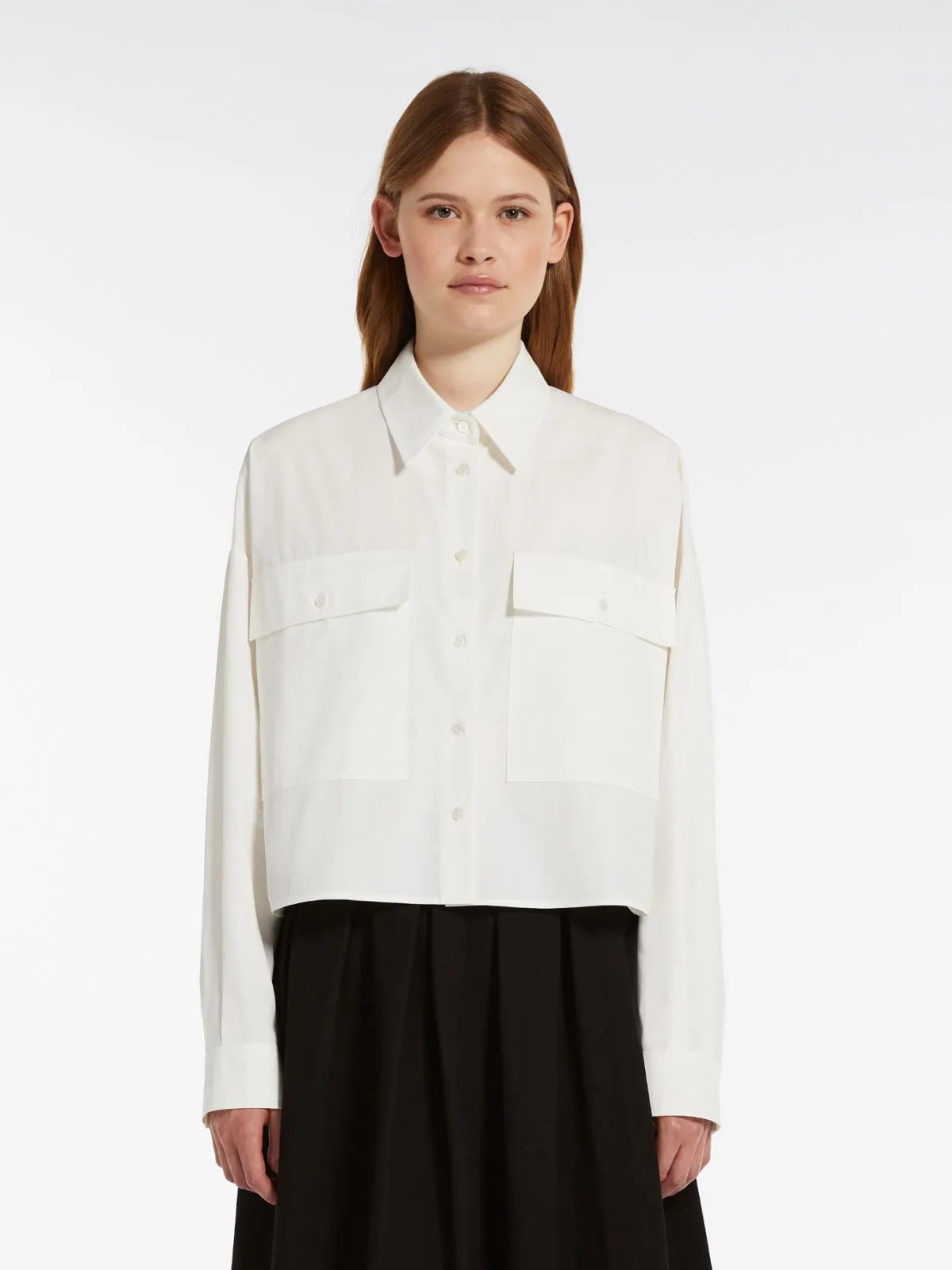 Weekend Max Mara Carter Cropped Shirt in White