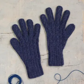 Winter Delight in Indigo 100% Alpaca Gloves in Indigo from Peru