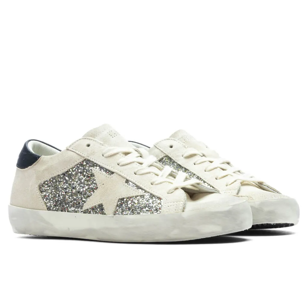 Women's Glitter Suede Super Star - Platinum/Beige/Black