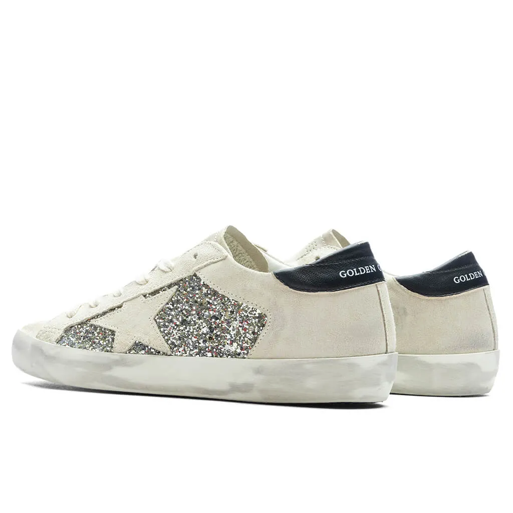 Women's Glitter Suede Super Star - Platinum/Beige/Black