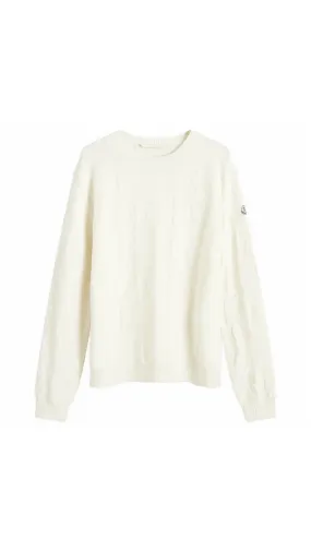 Wool Cordonnet Pixel Logo Sweater - Off White