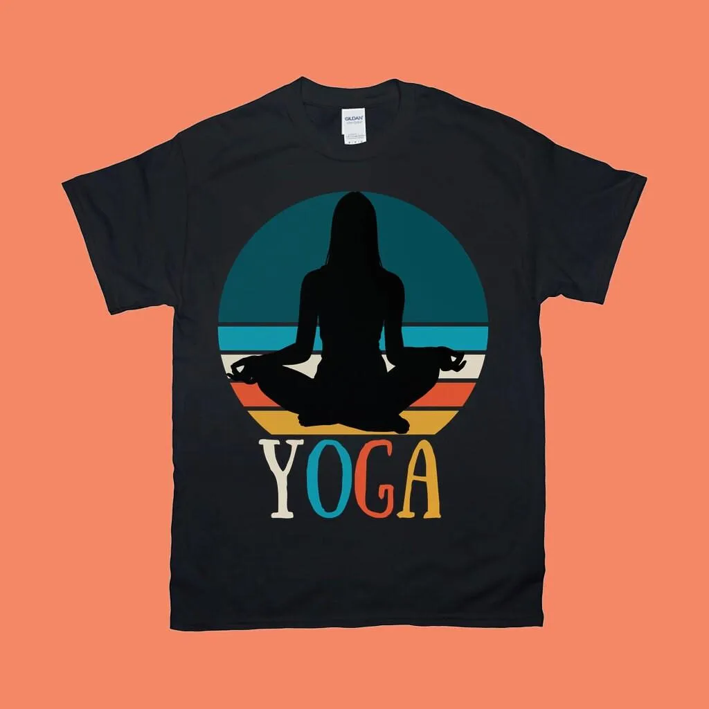 Yoga Girl | Retro Sunset T-Shirts, Yoga Gift Shirt, Namaste Shirt, Gift for Yogi, Yoga Lover Shirt, Meditation Shirt, Yoga Tee, 