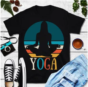 Yoga Girl | Retro Sunset T-Shirts, Yoga Gift Shirt, Namaste Shirt, Gift for Yogi, Yoga Lover Shirt, Meditation Shirt, Yoga Tee, 