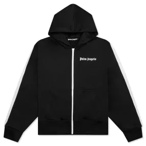 Zipped Hoodie Track Jacket - Black/Off White